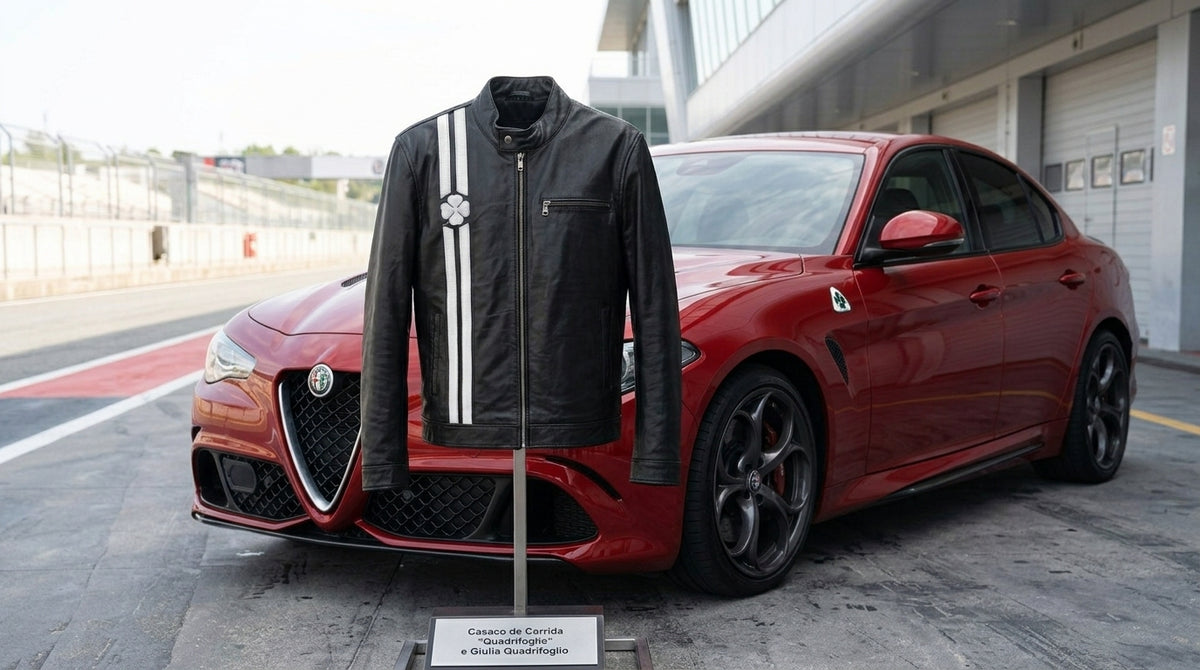 Quadrifoglio Red Leather Jacket